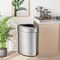 Silver Stainless Steel Corner Trash Bin with 60L Capacity and Non-Slip Base